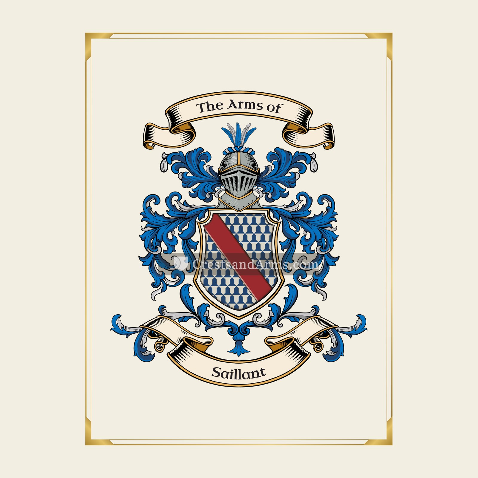 With gold border