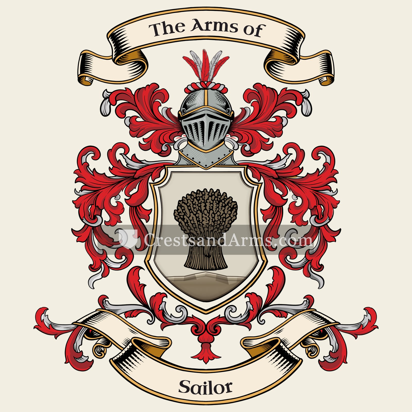 The Sailor coat of arms, drawn from the recorded blazon