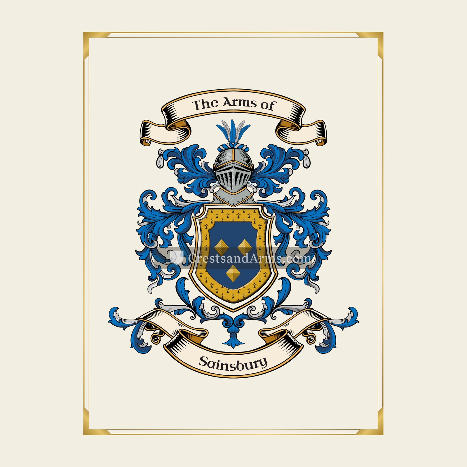With gold border
