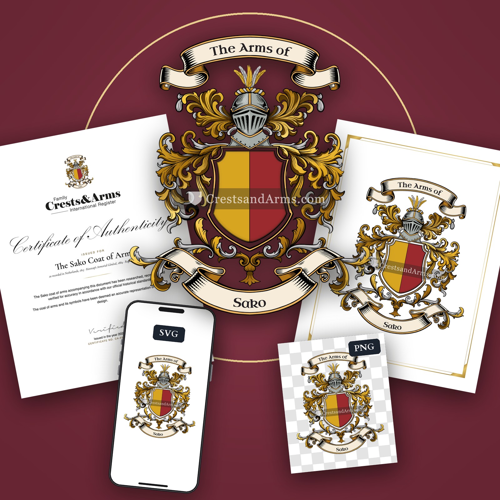 The Sako arms on the coat of arms — digital pack