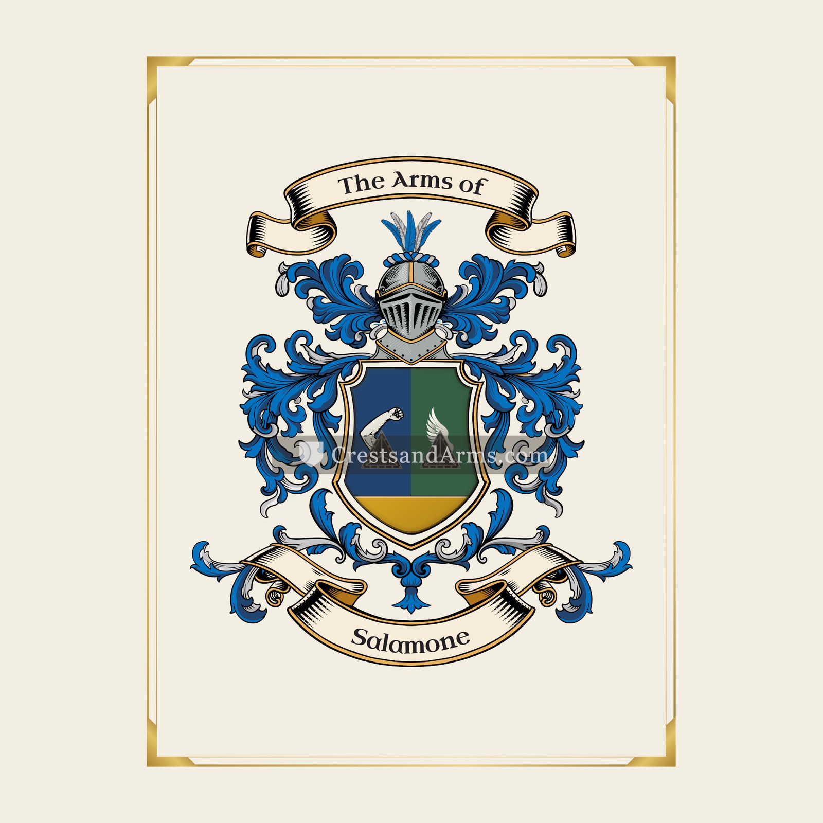 With gold border
