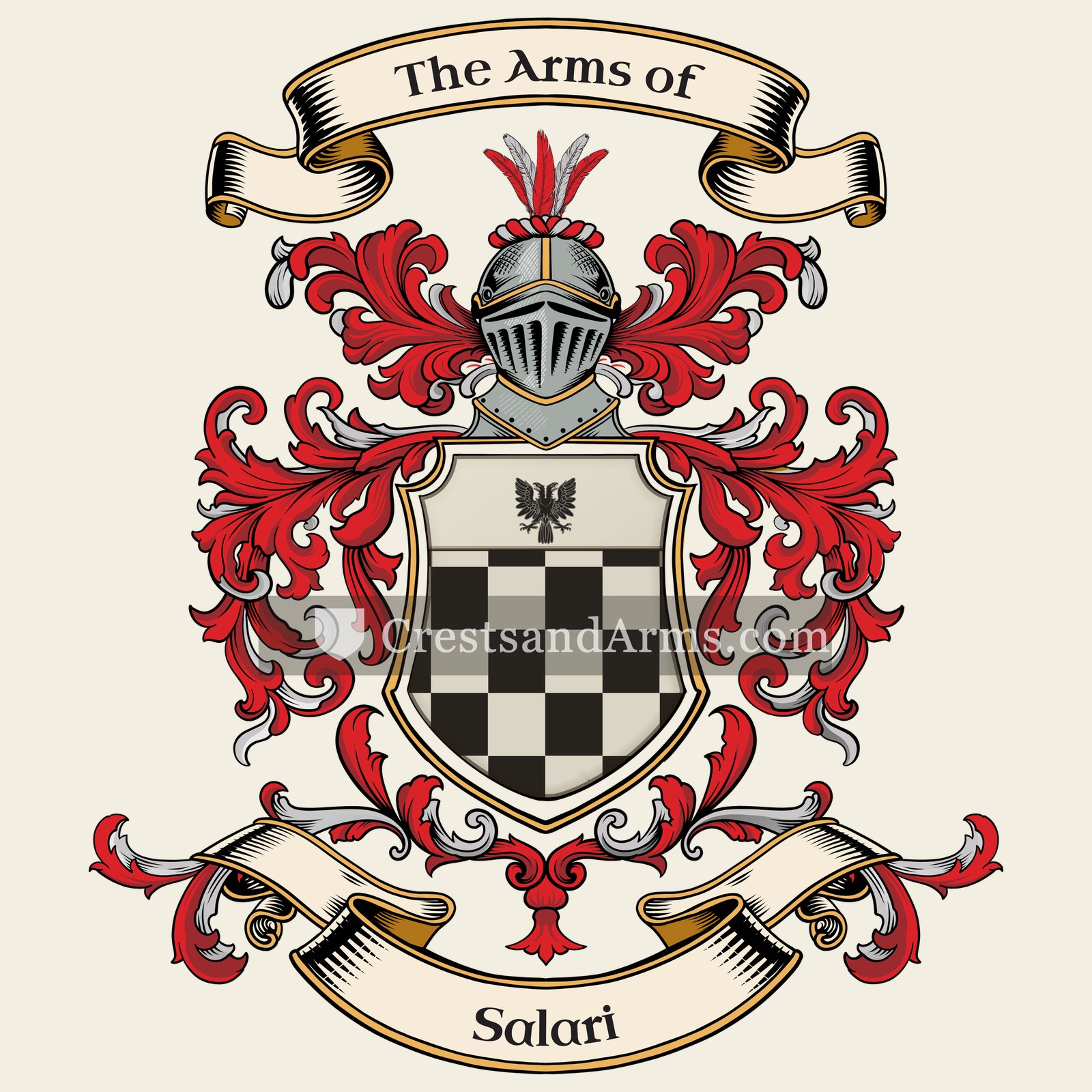 The Salari coat of arms, drawn from the recorded blazon