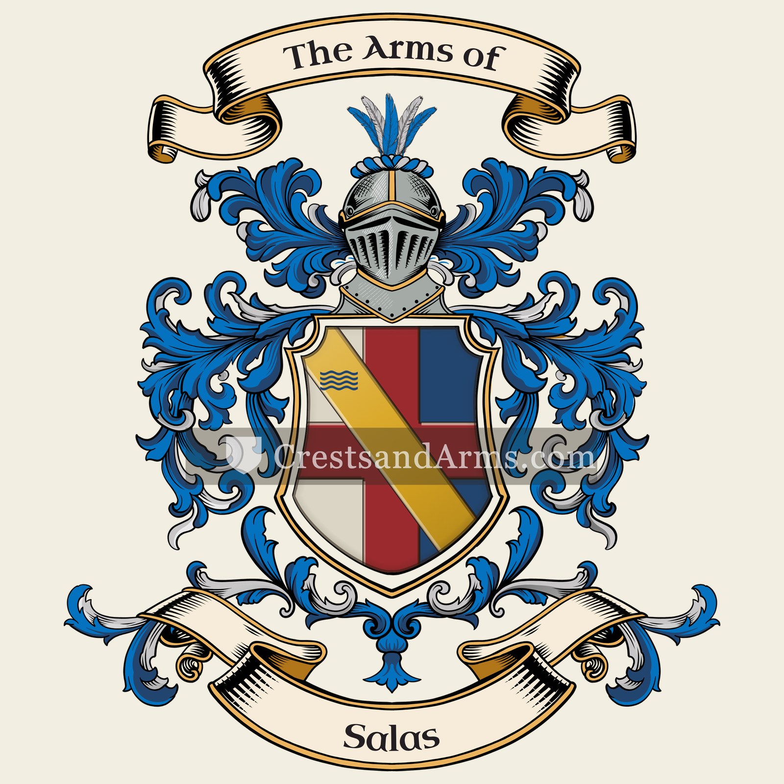 The Salas coat of arms, drawn from the recorded blazon