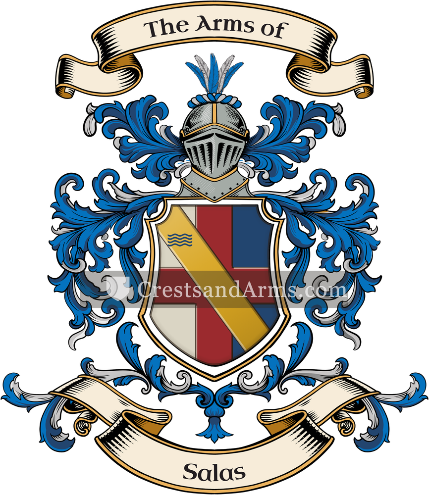 The Salas coat of arms, drawn from the recorded blazon