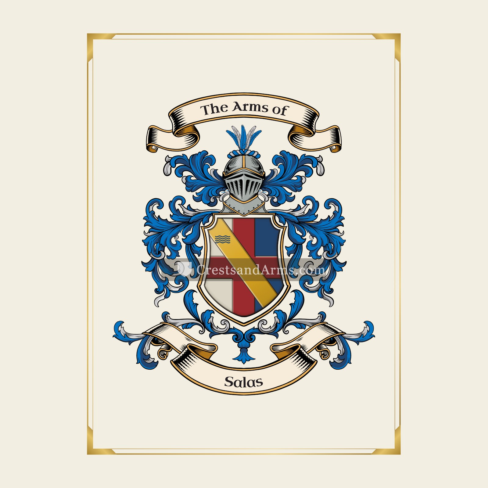 With gold border