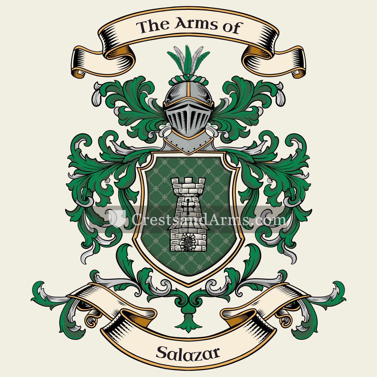 The Salazar coat of arms, drawn from the recorded blazon