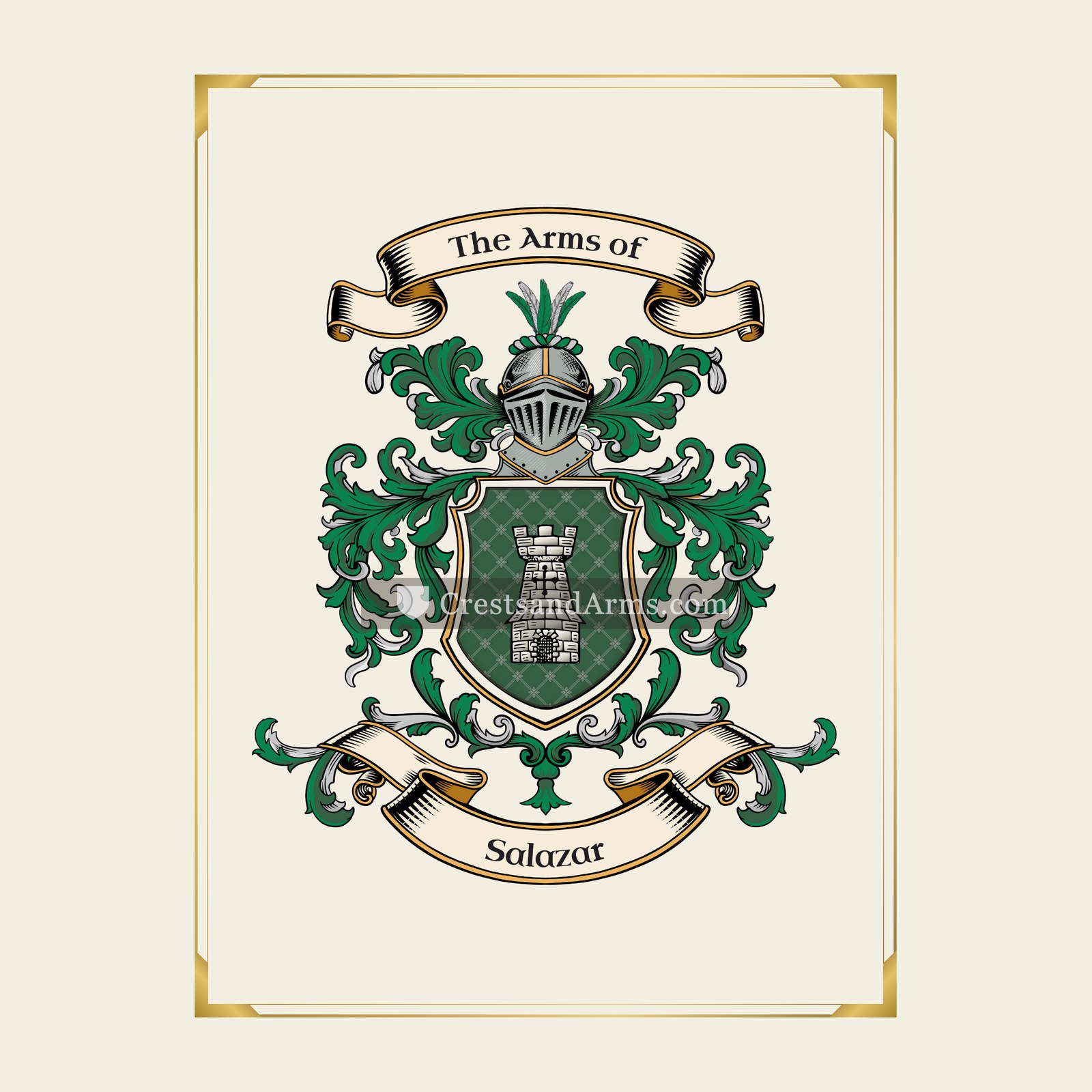 With gold border