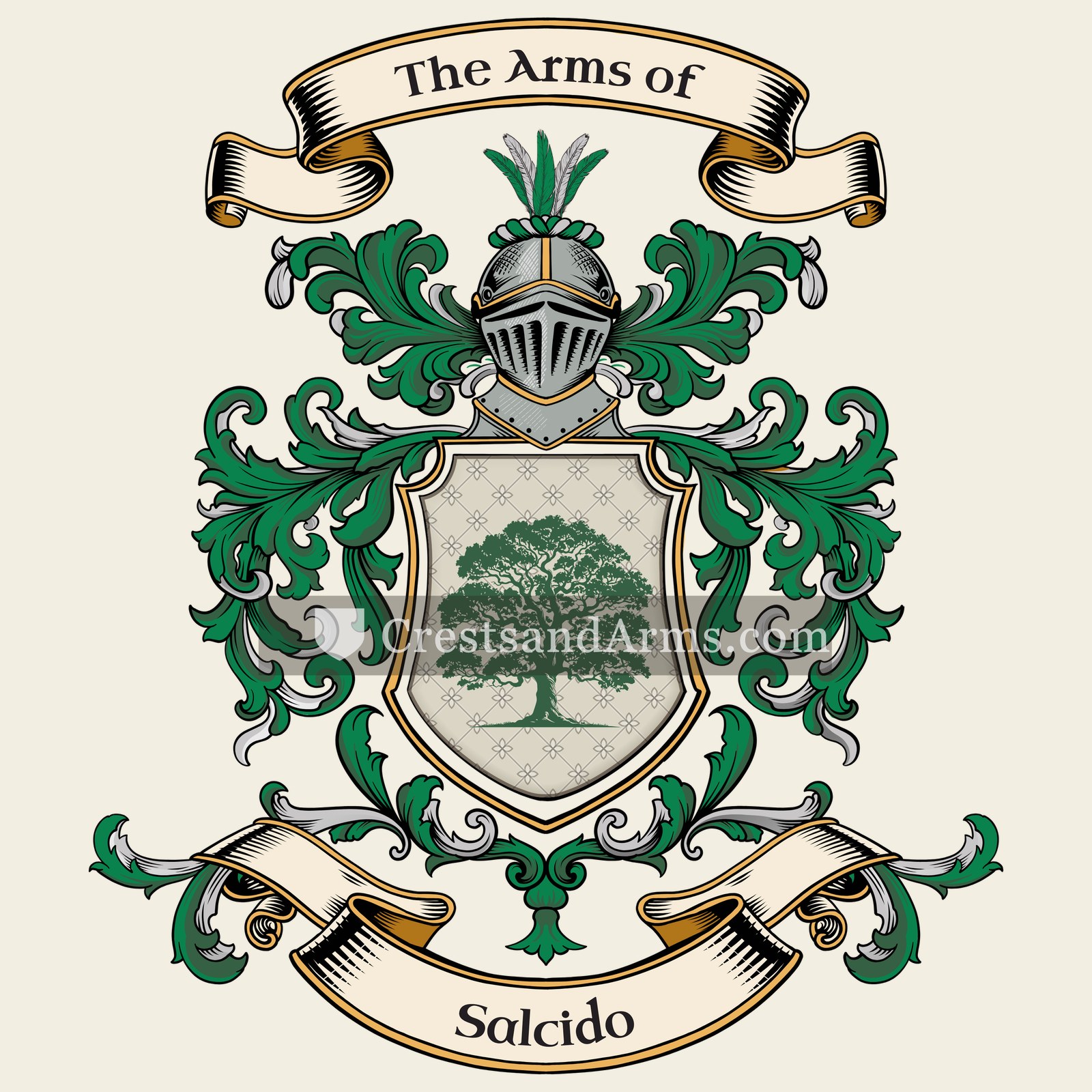 The Salcido coat of arms, drawn from the recorded blazon