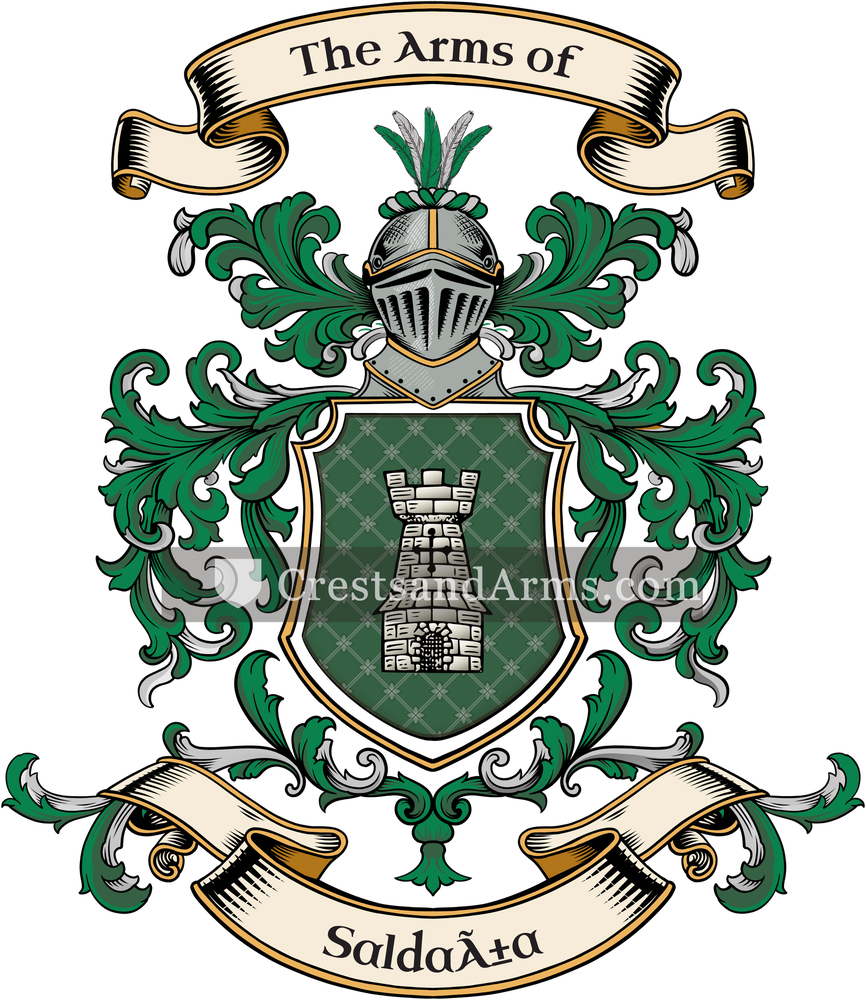 The Saldaña coat of arms, drawn from the recorded blazon