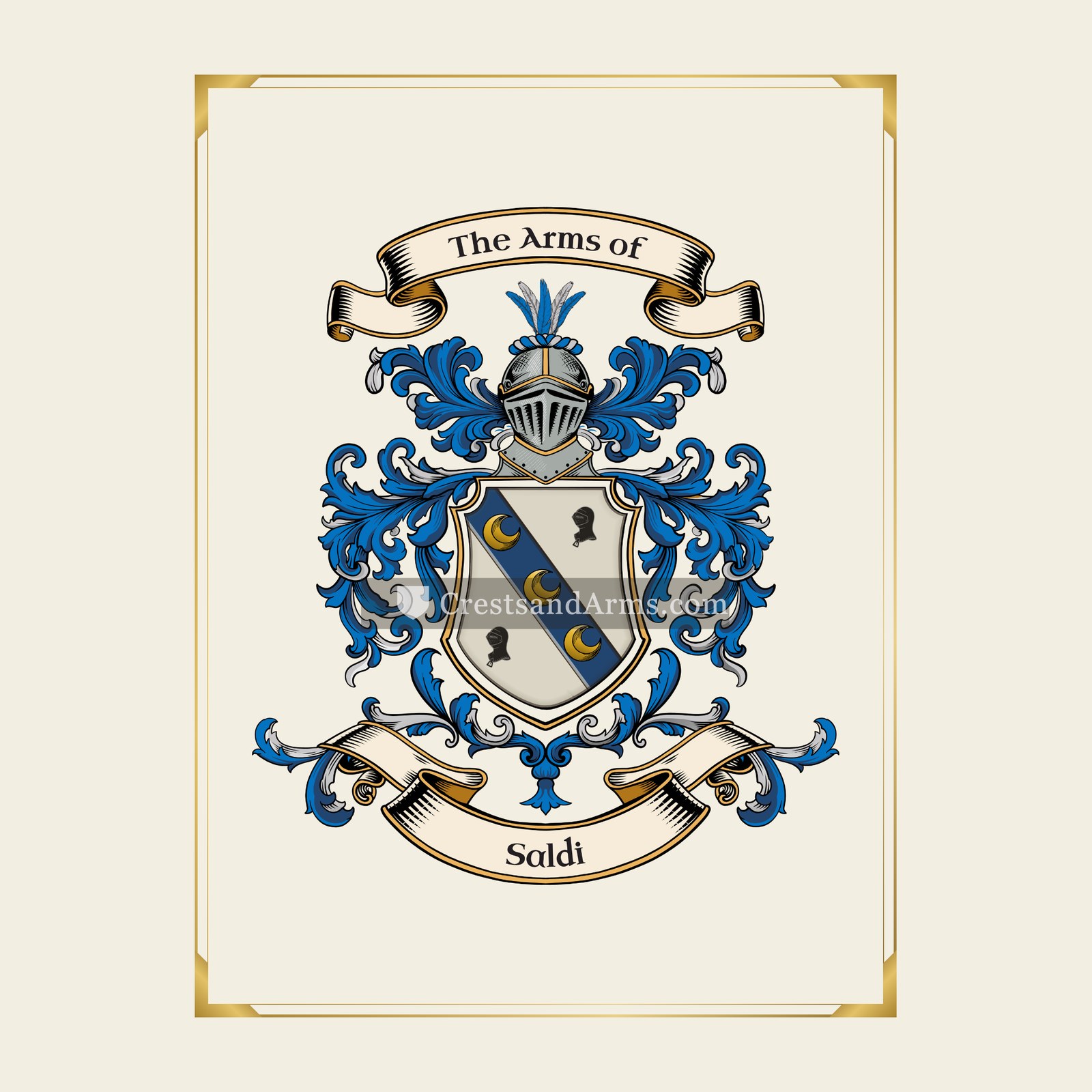 With gold border