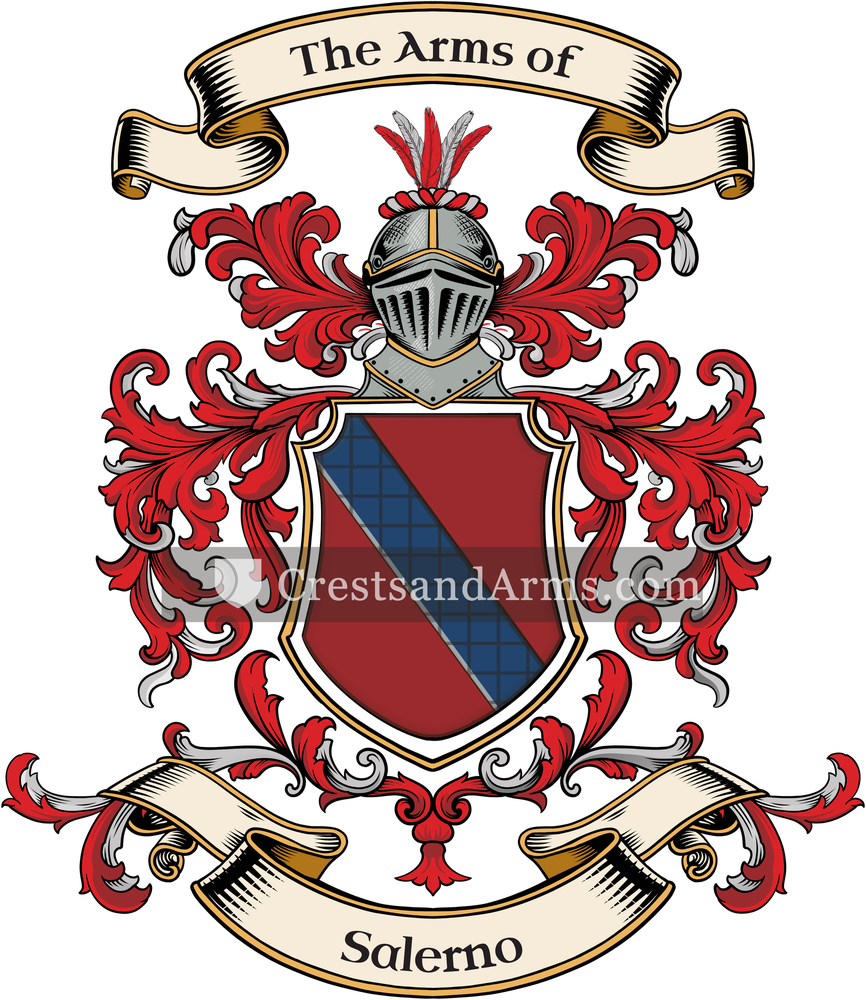 The Salerno coat of arms, drawn from the recorded blazon