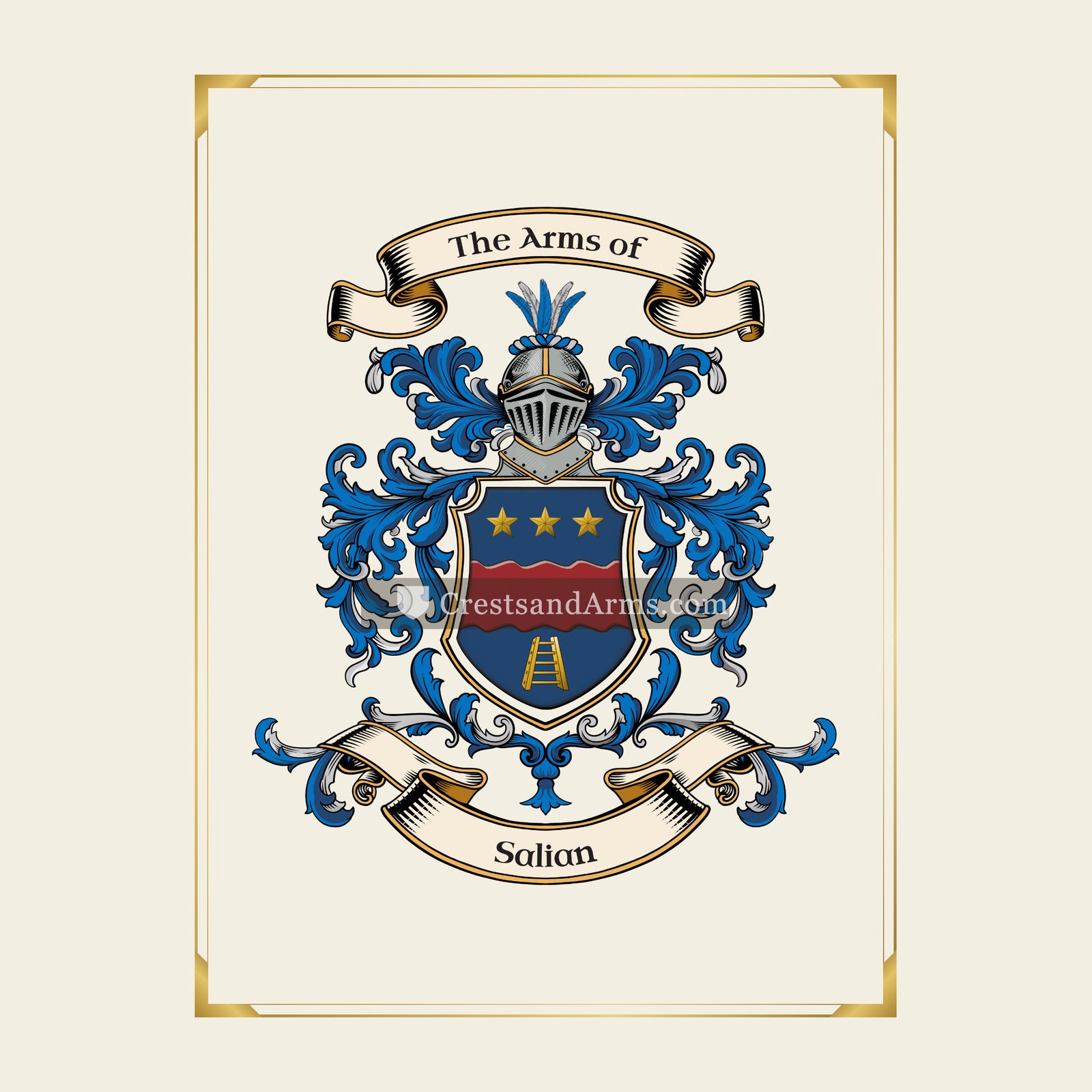 With gold border