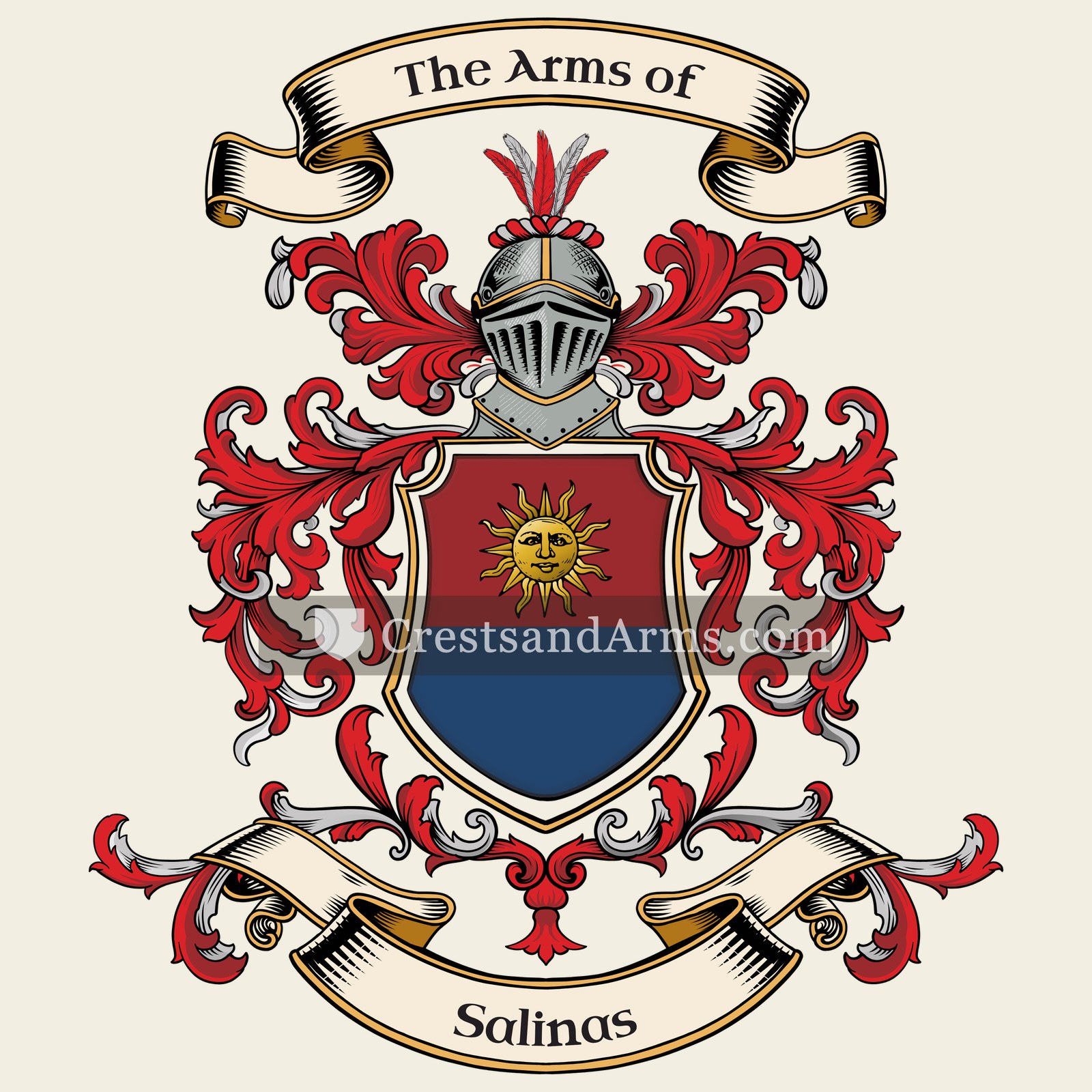 The Salinas coat of arms, drawn from the recorded blazon