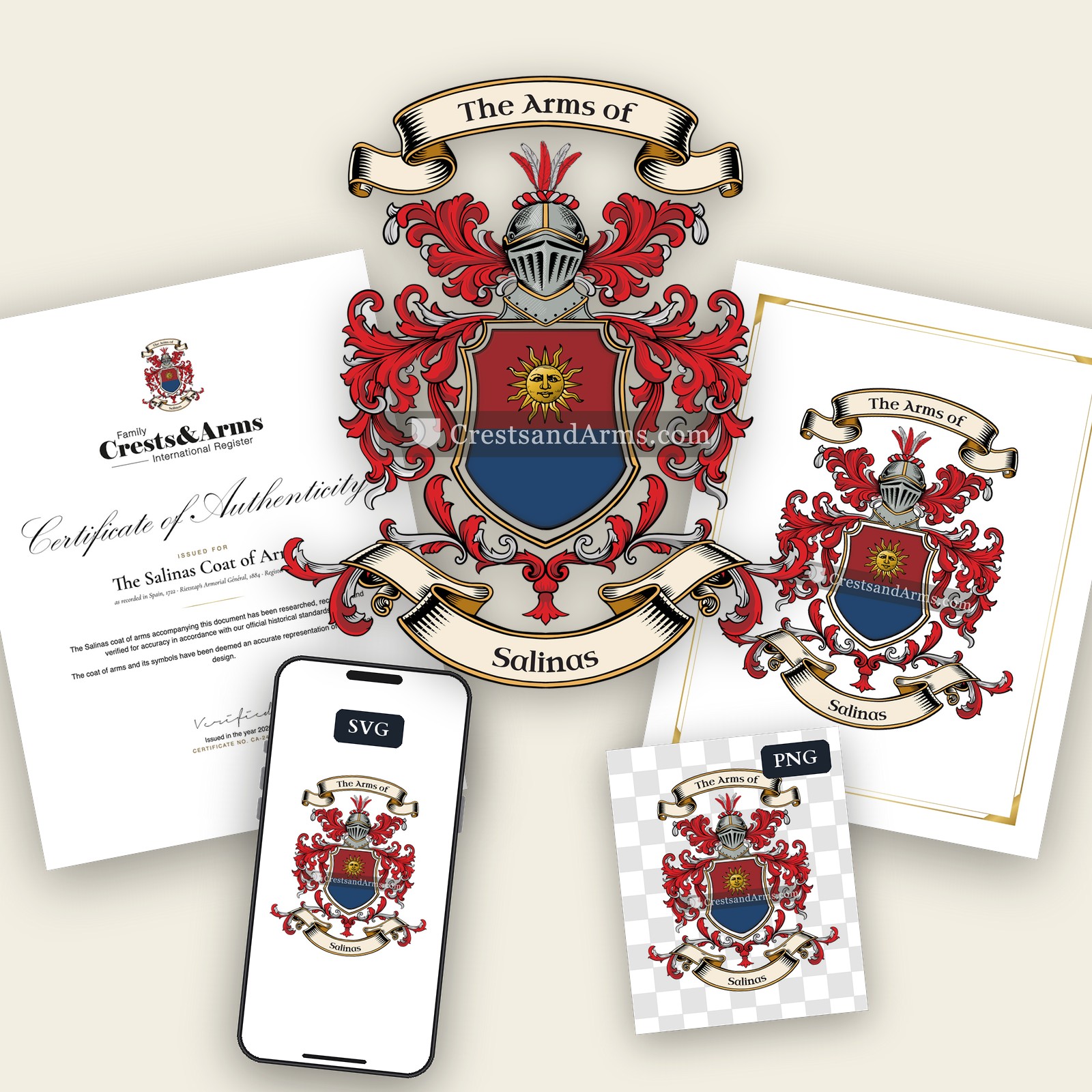 The Salinas arms on the coat of arms — digital pack