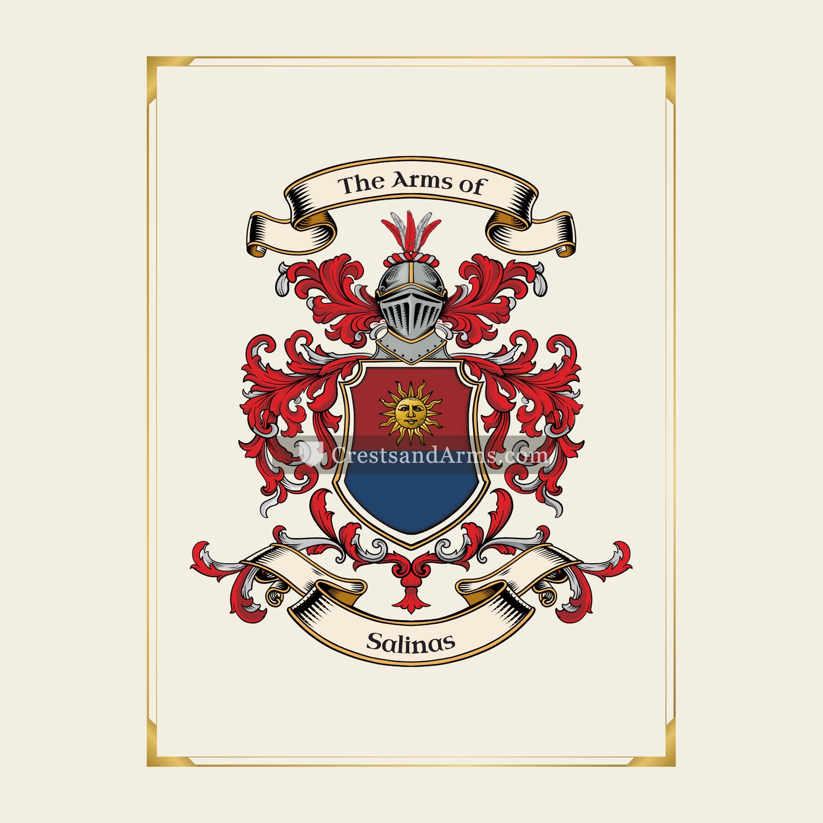 With gold border