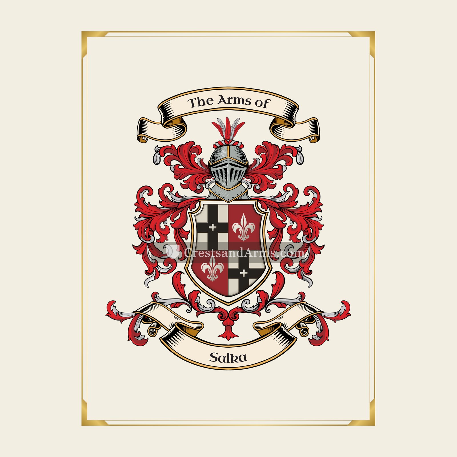 With gold border