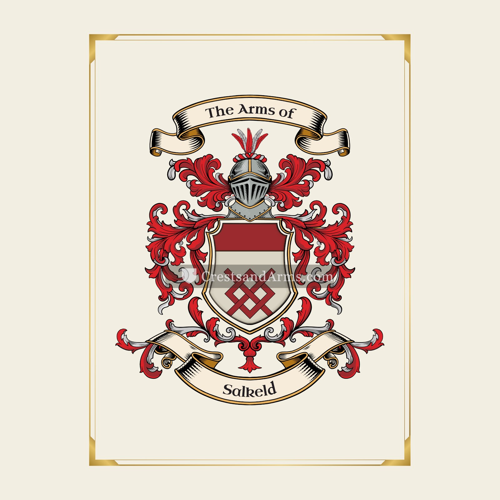 With gold border