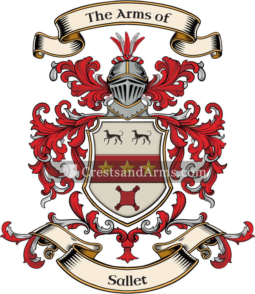 The Sallet coat of arms, drawn from the recorded blazon