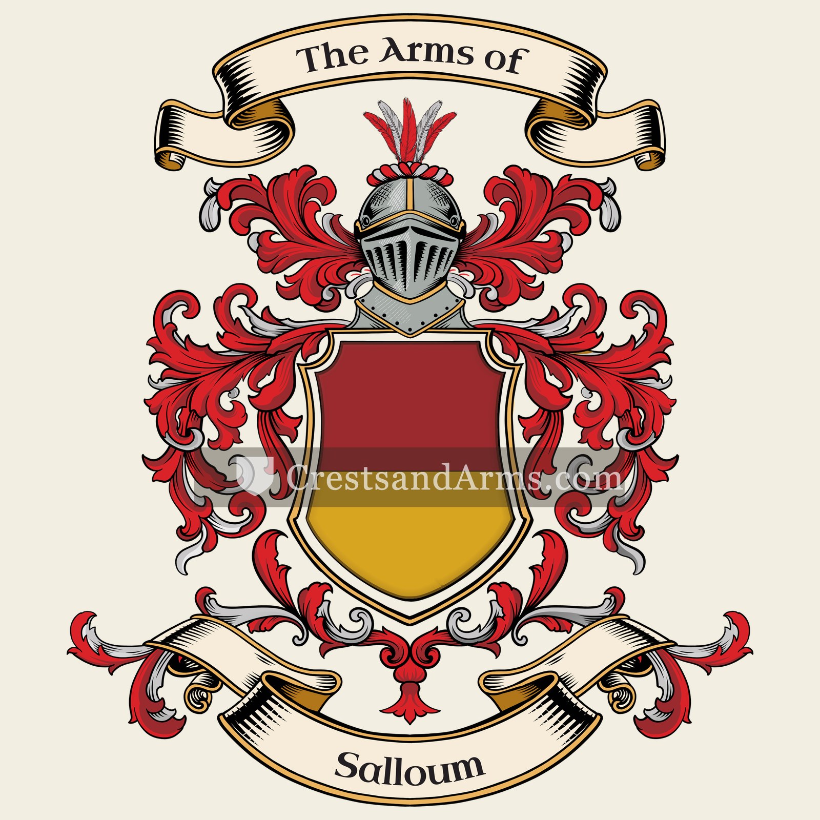 The Salloum coat of arms, drawn from the recorded blazon