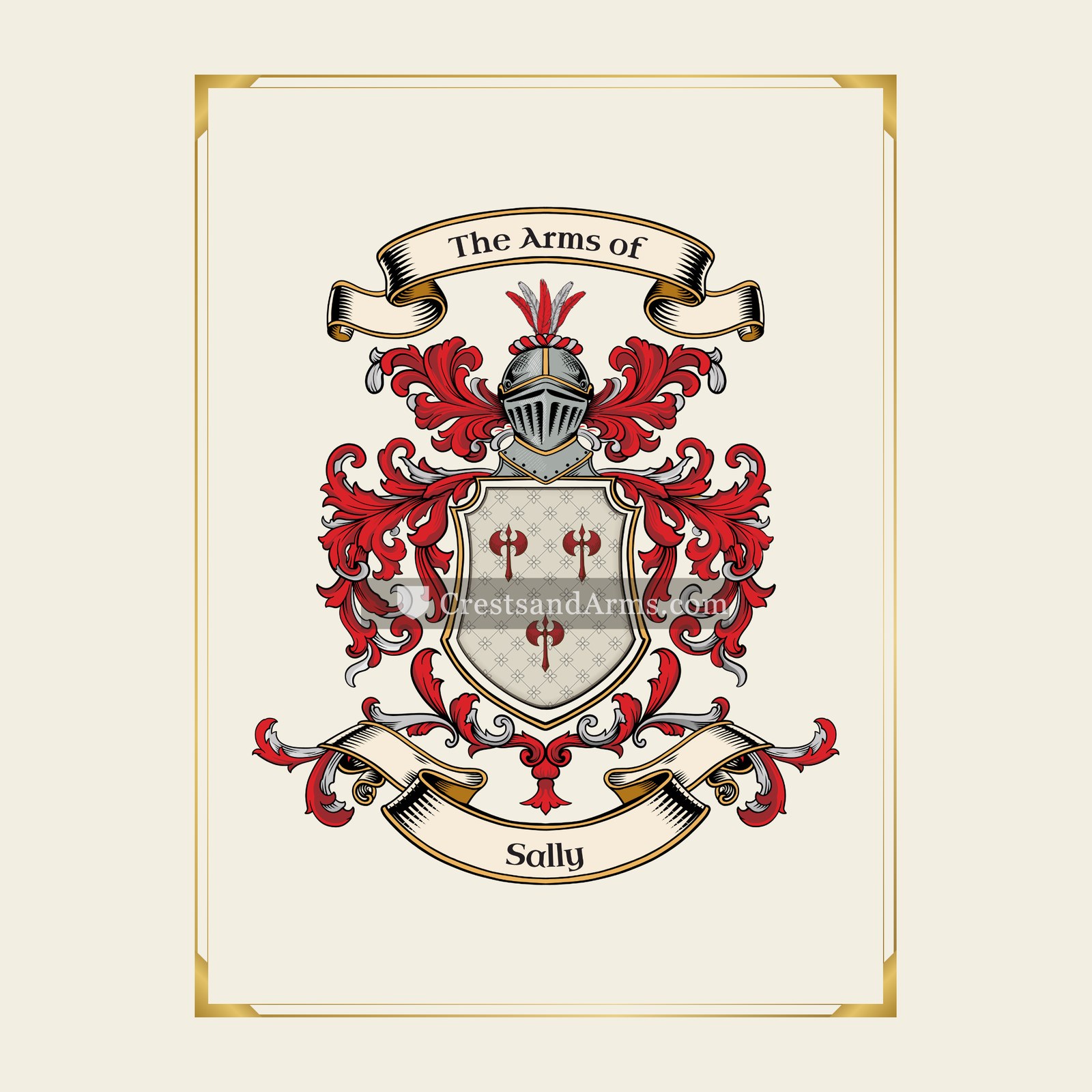 With gold border