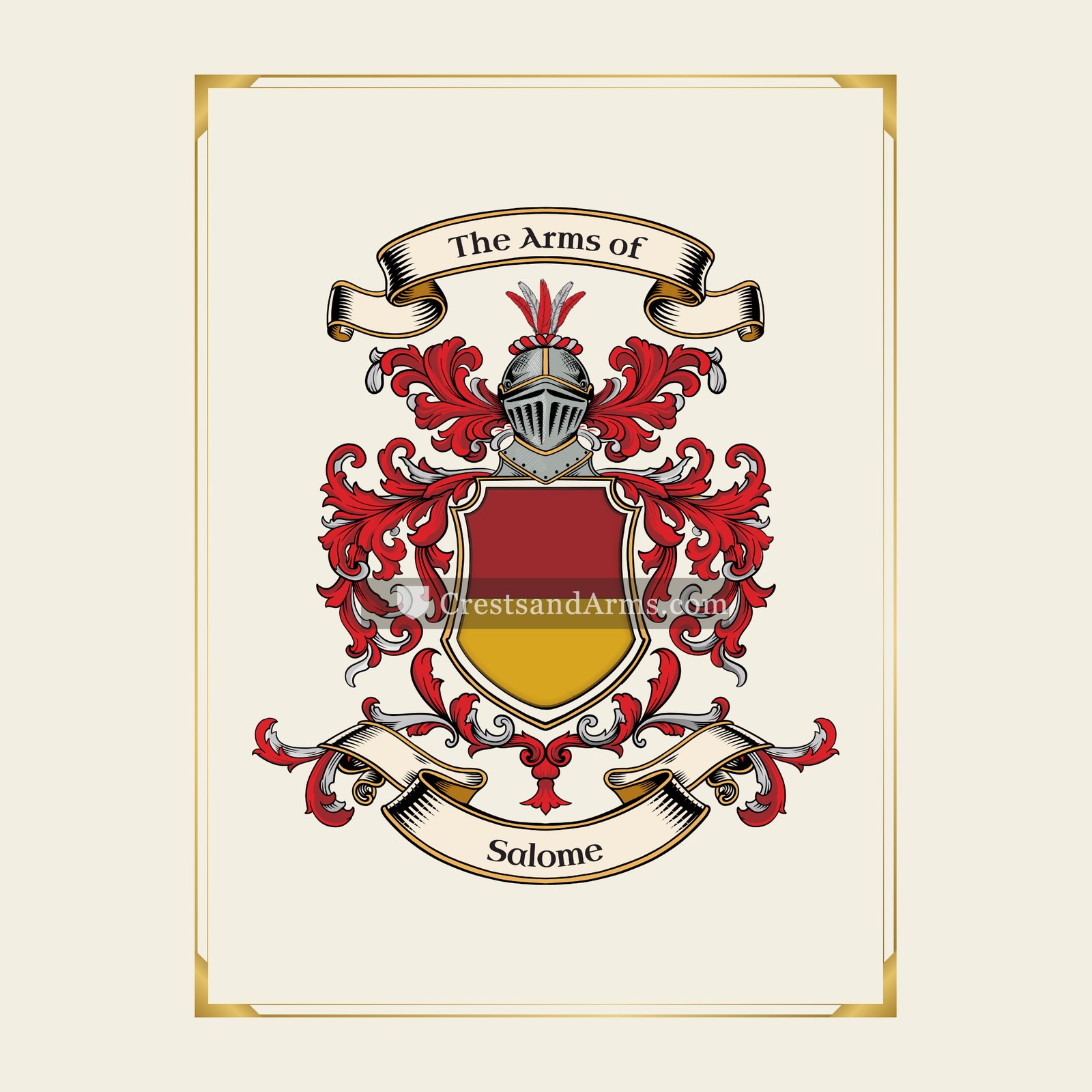 With gold border