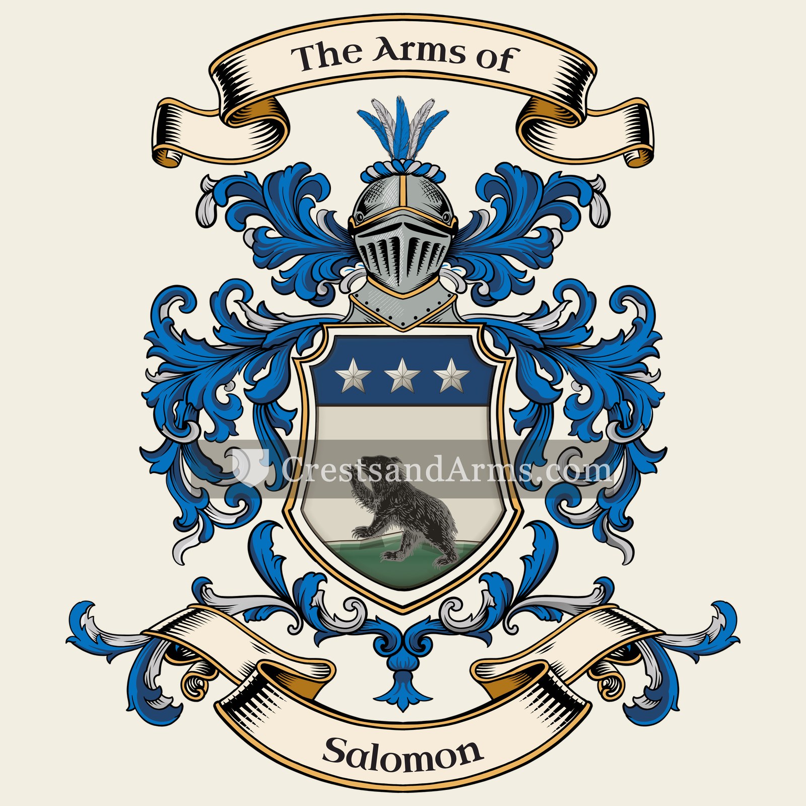The Salomon coat of arms, drawn from the recorded blazon