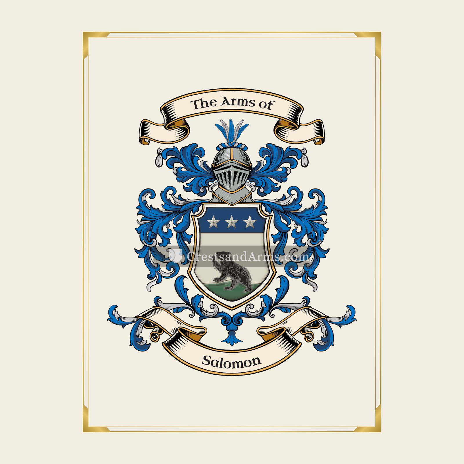 With gold border