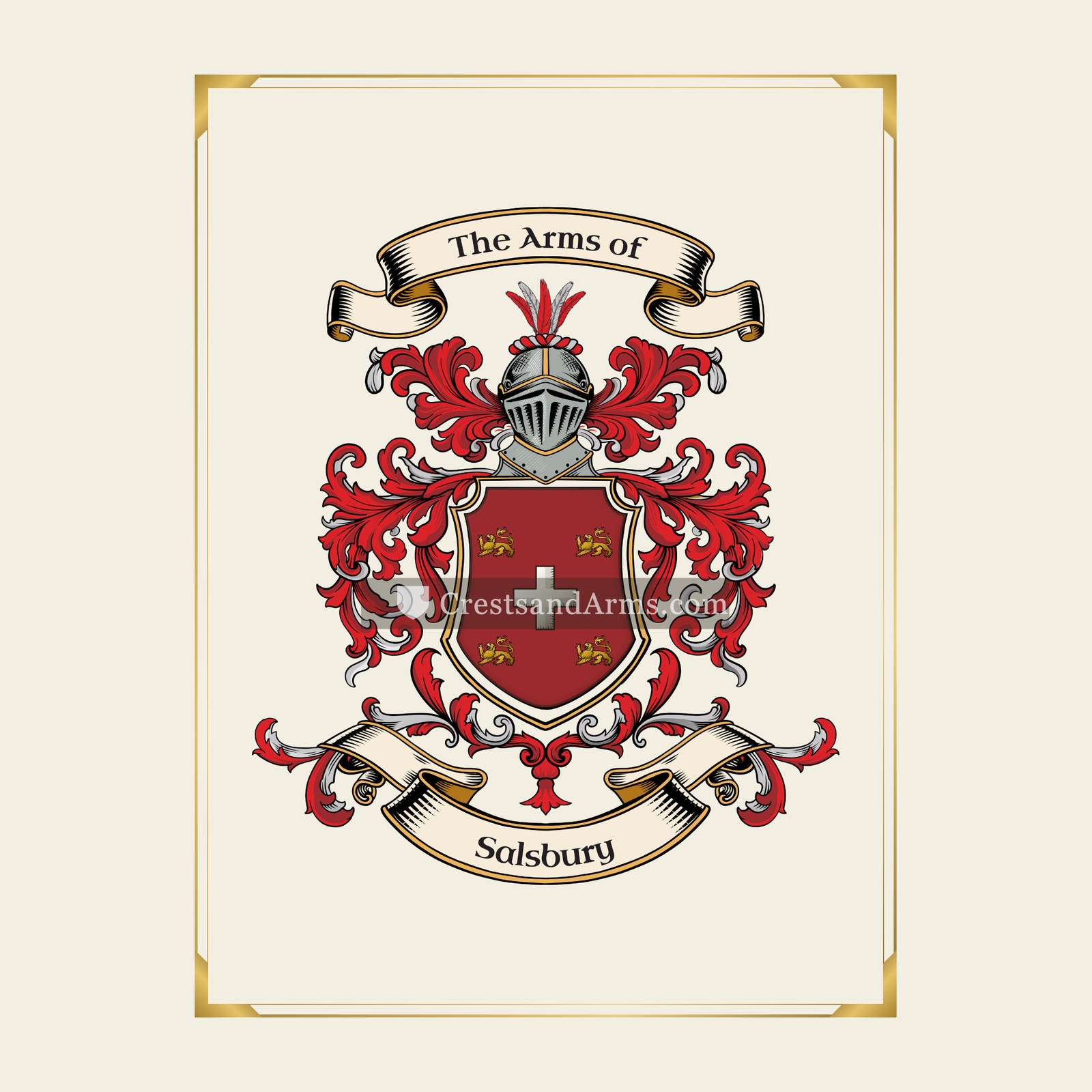 With gold border