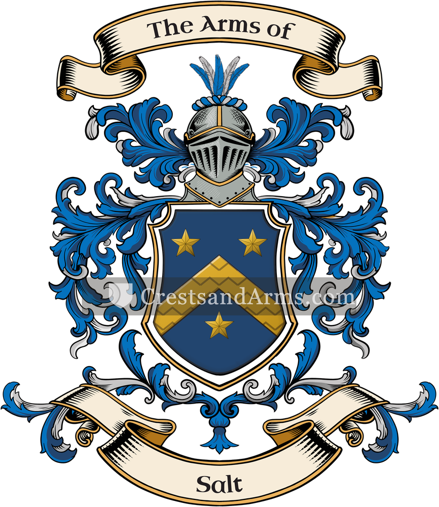 The Salt coat of arms, drawn from the recorded blazon