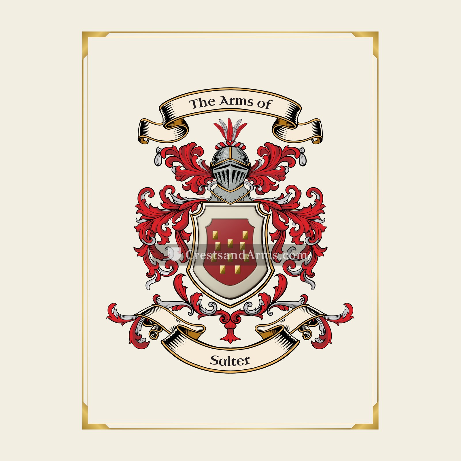 With gold border