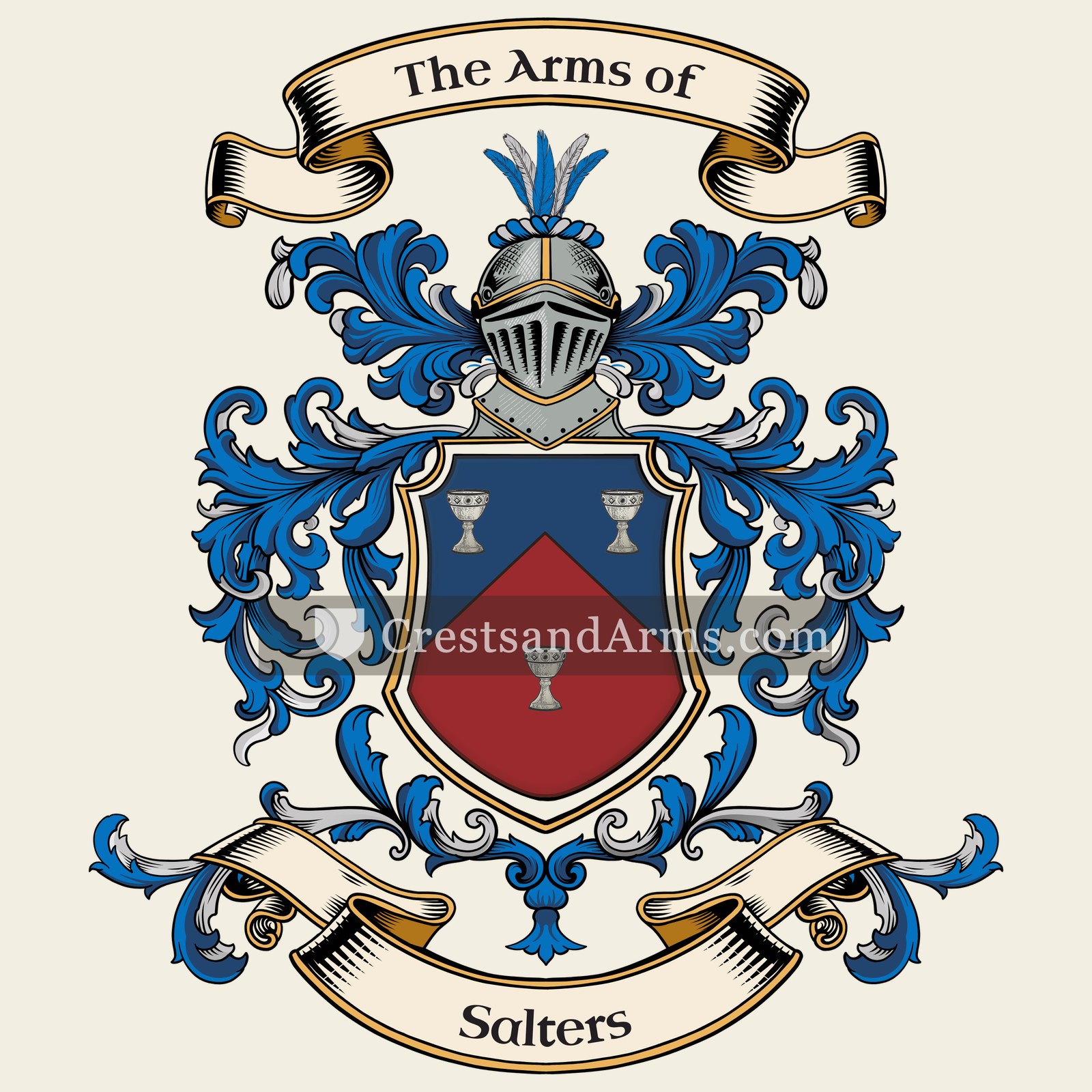The Salters coat of arms, drawn from the recorded blazon