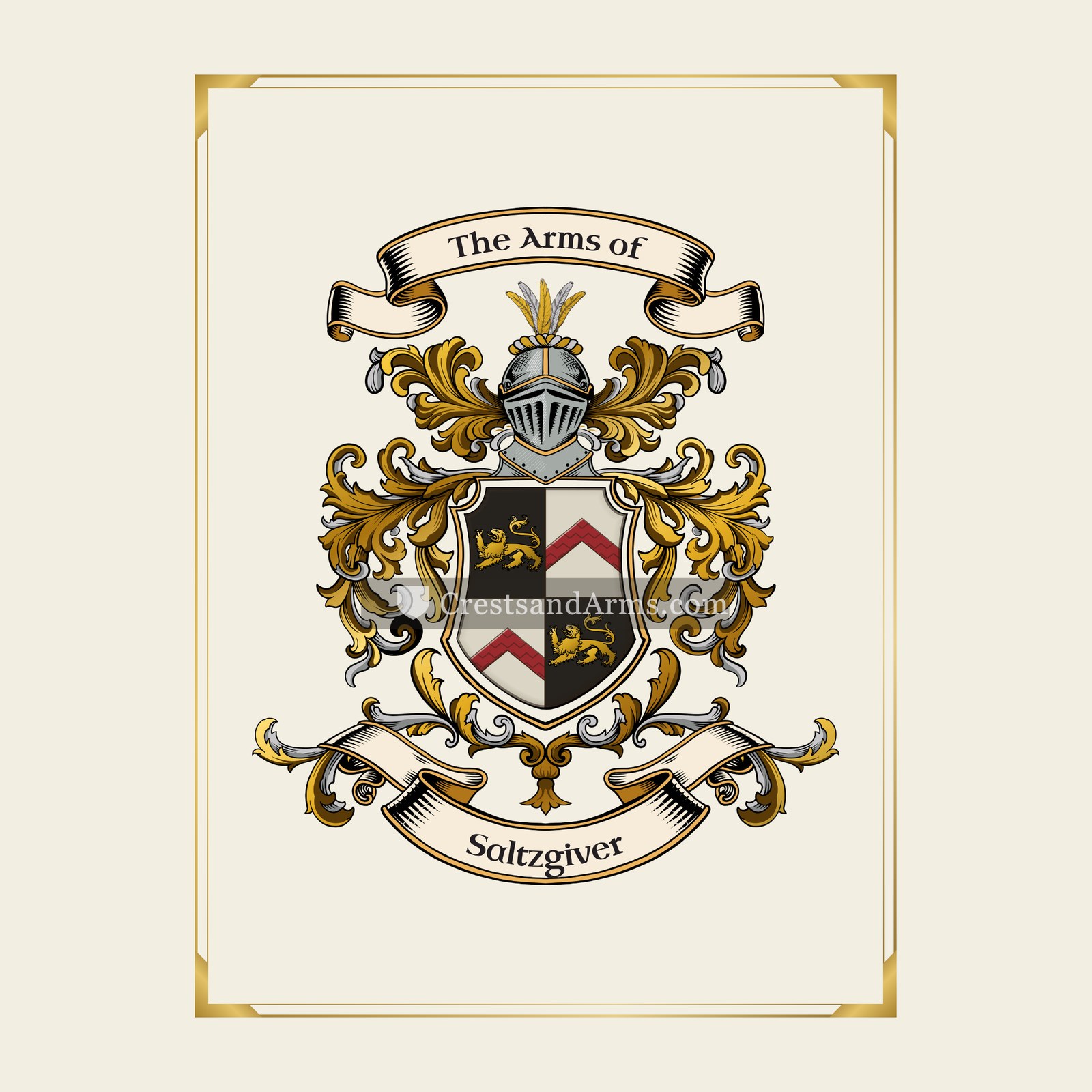 With gold border