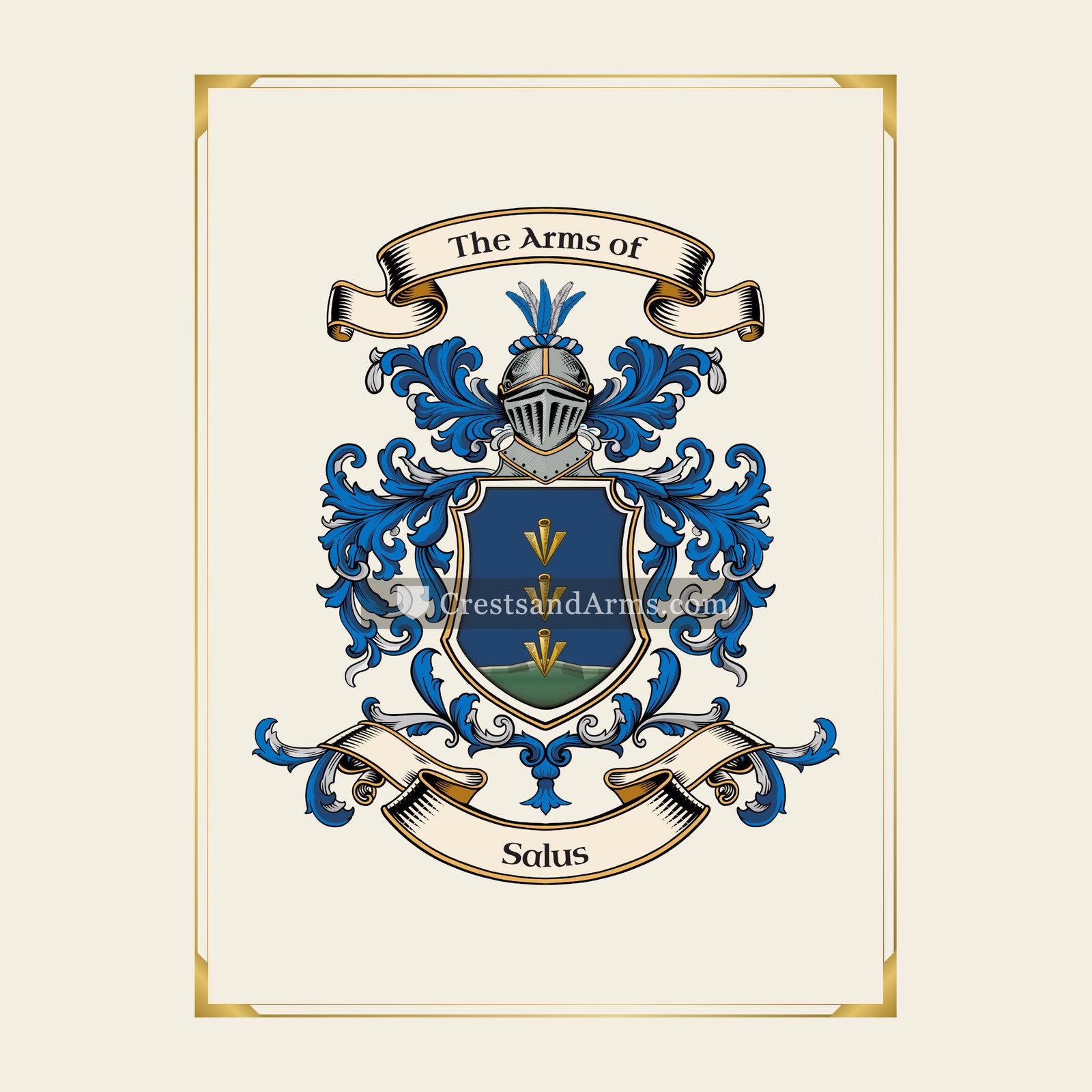 With gold border