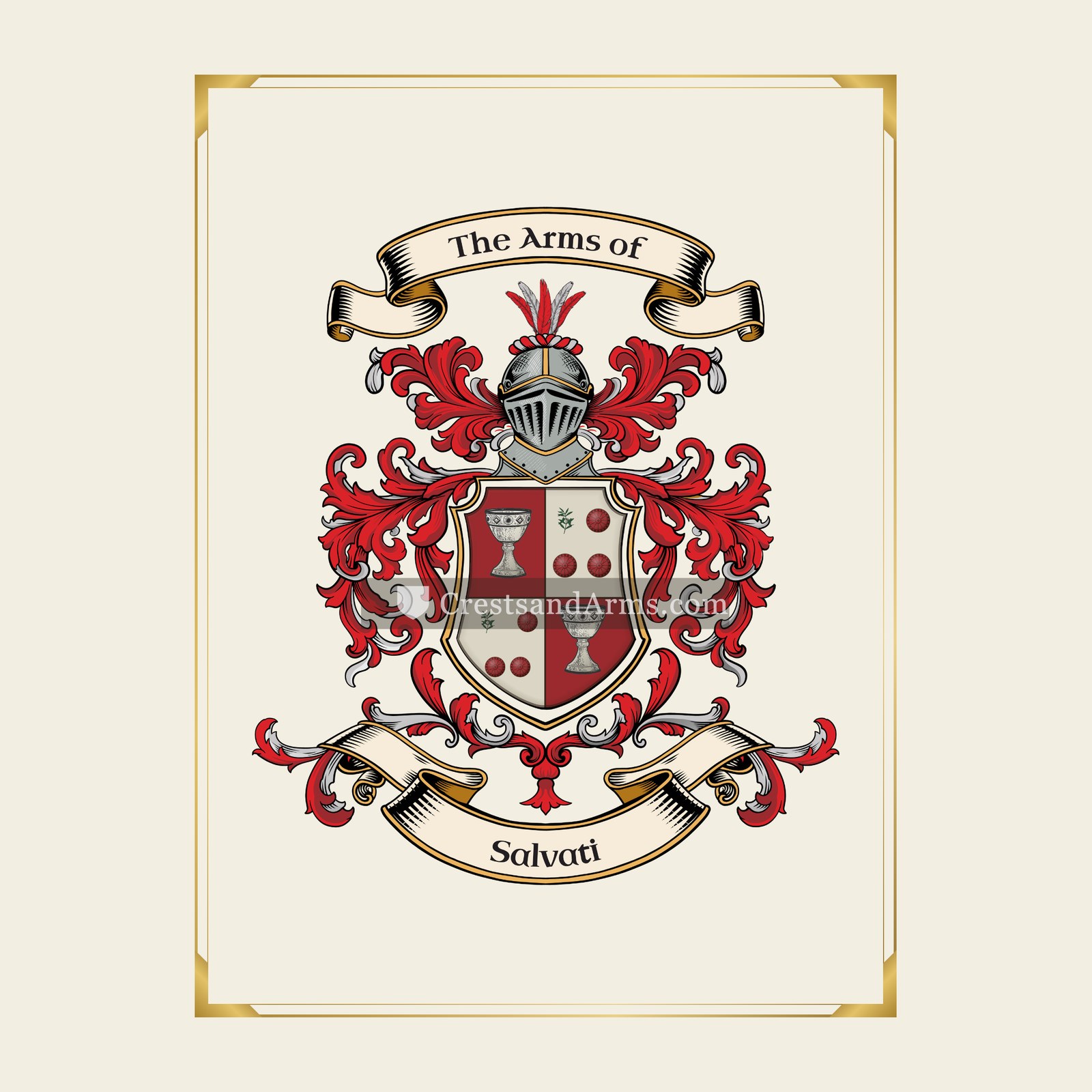 With gold border
