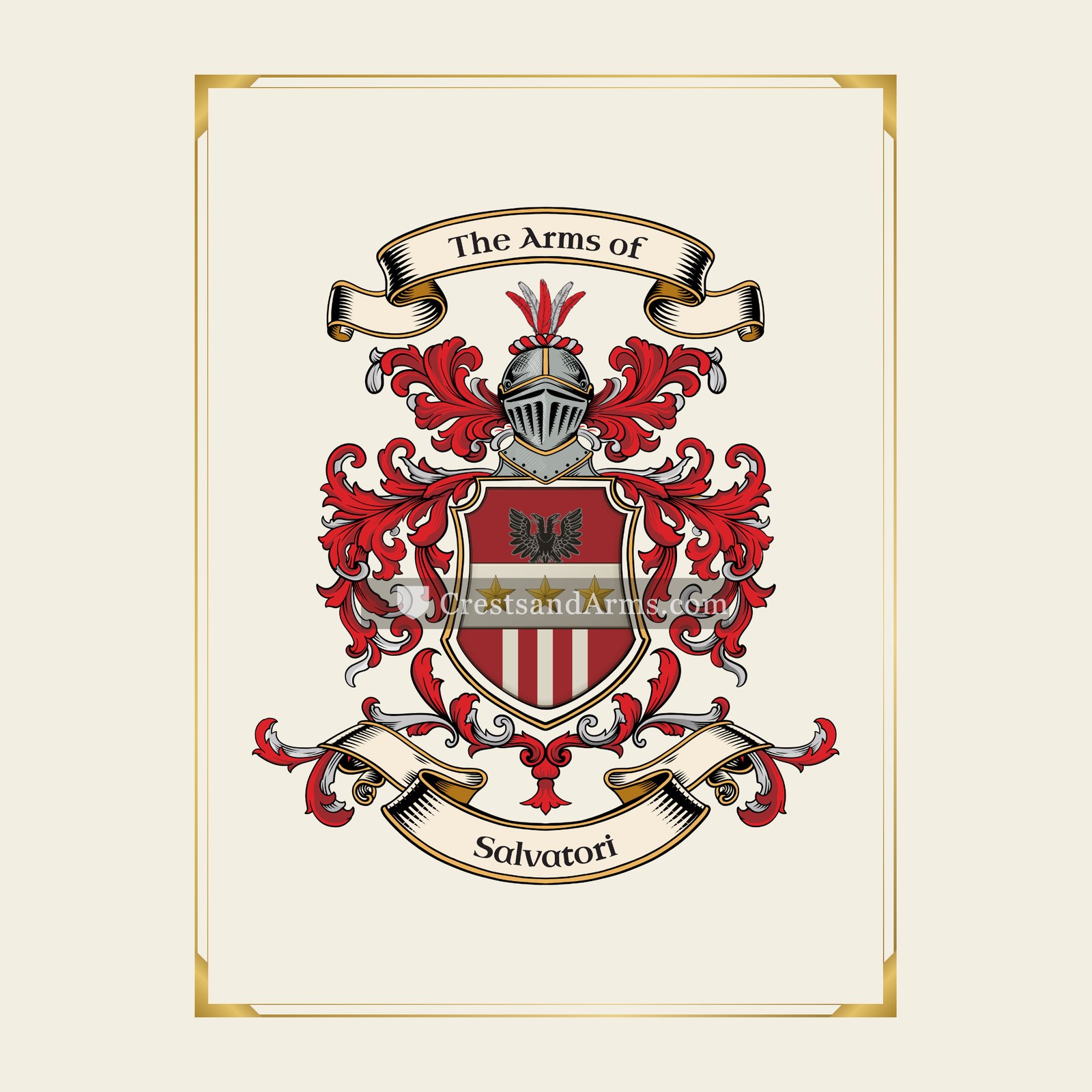 With gold border