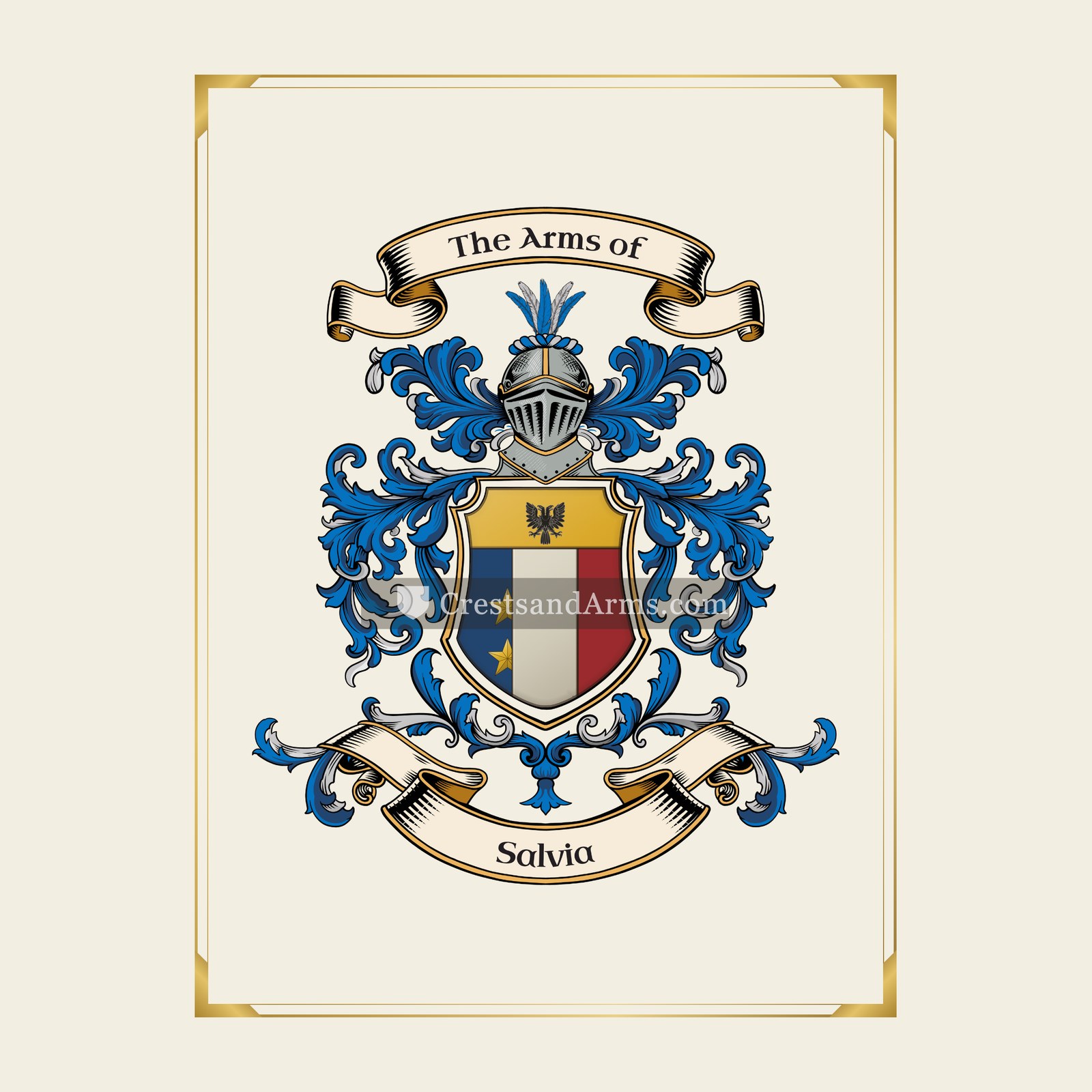 With gold border