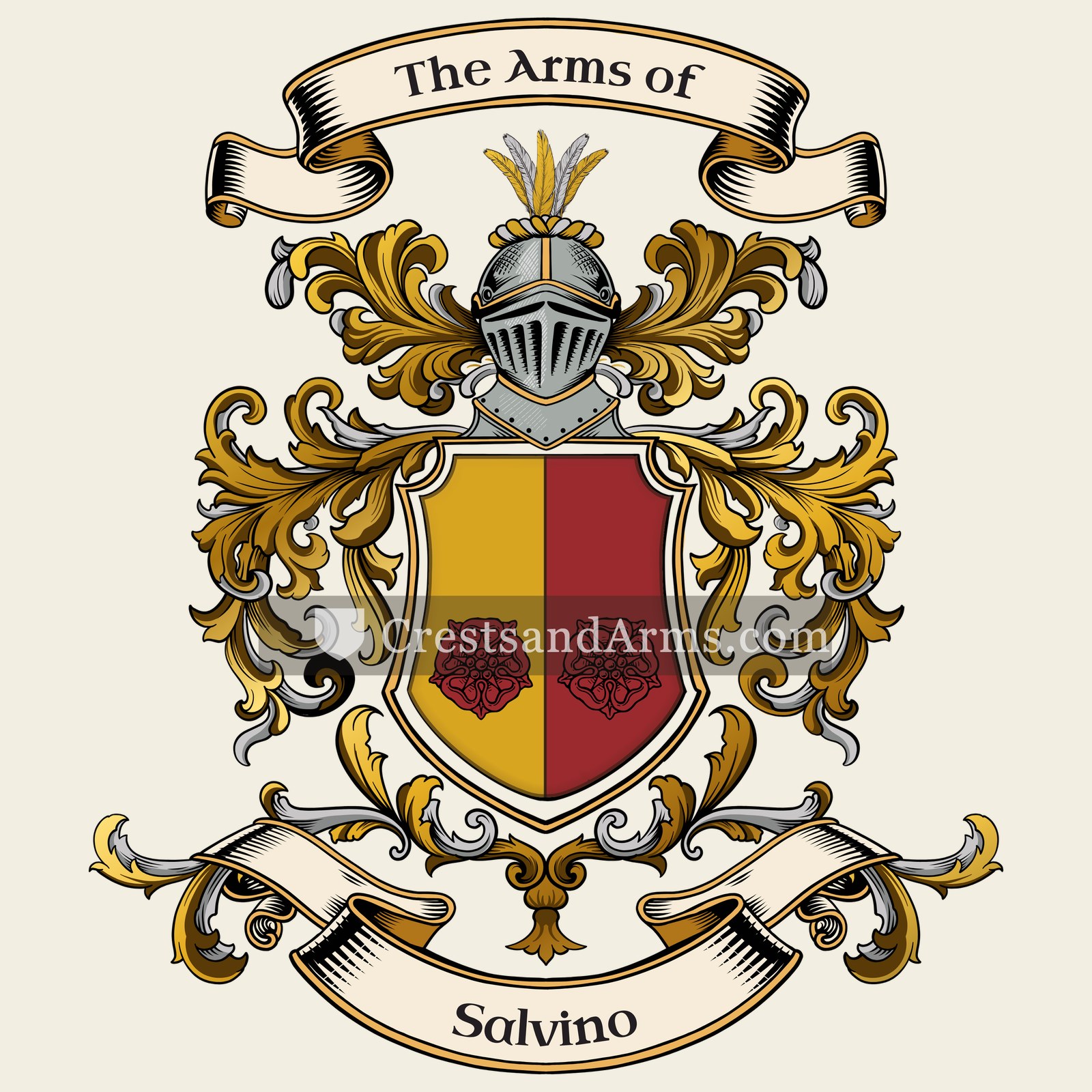 The Salvino coat of arms, drawn from the recorded blazon