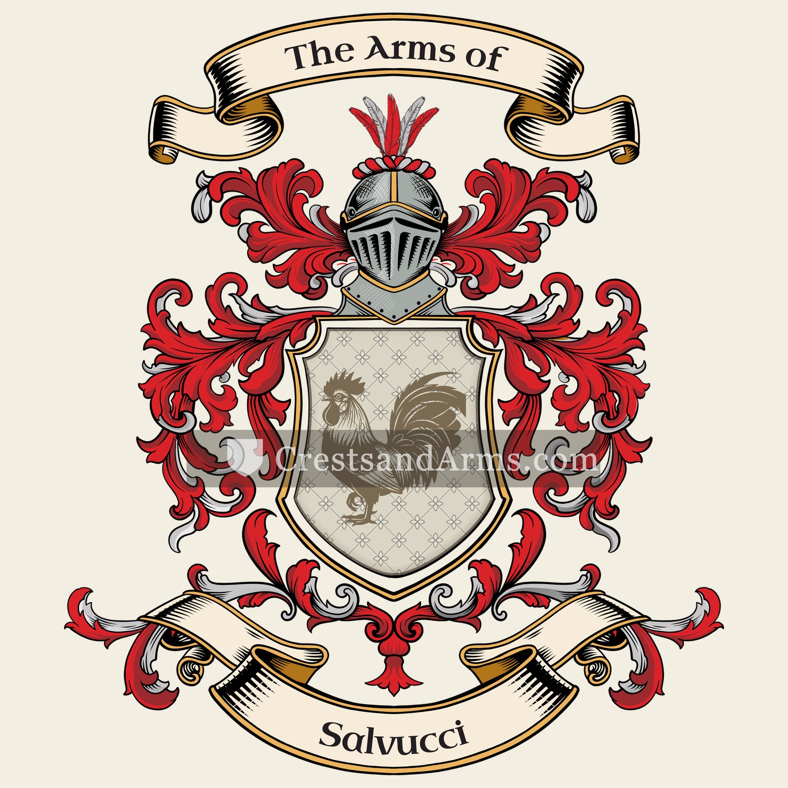 The Salvucci coat of arms, drawn from the recorded blazon