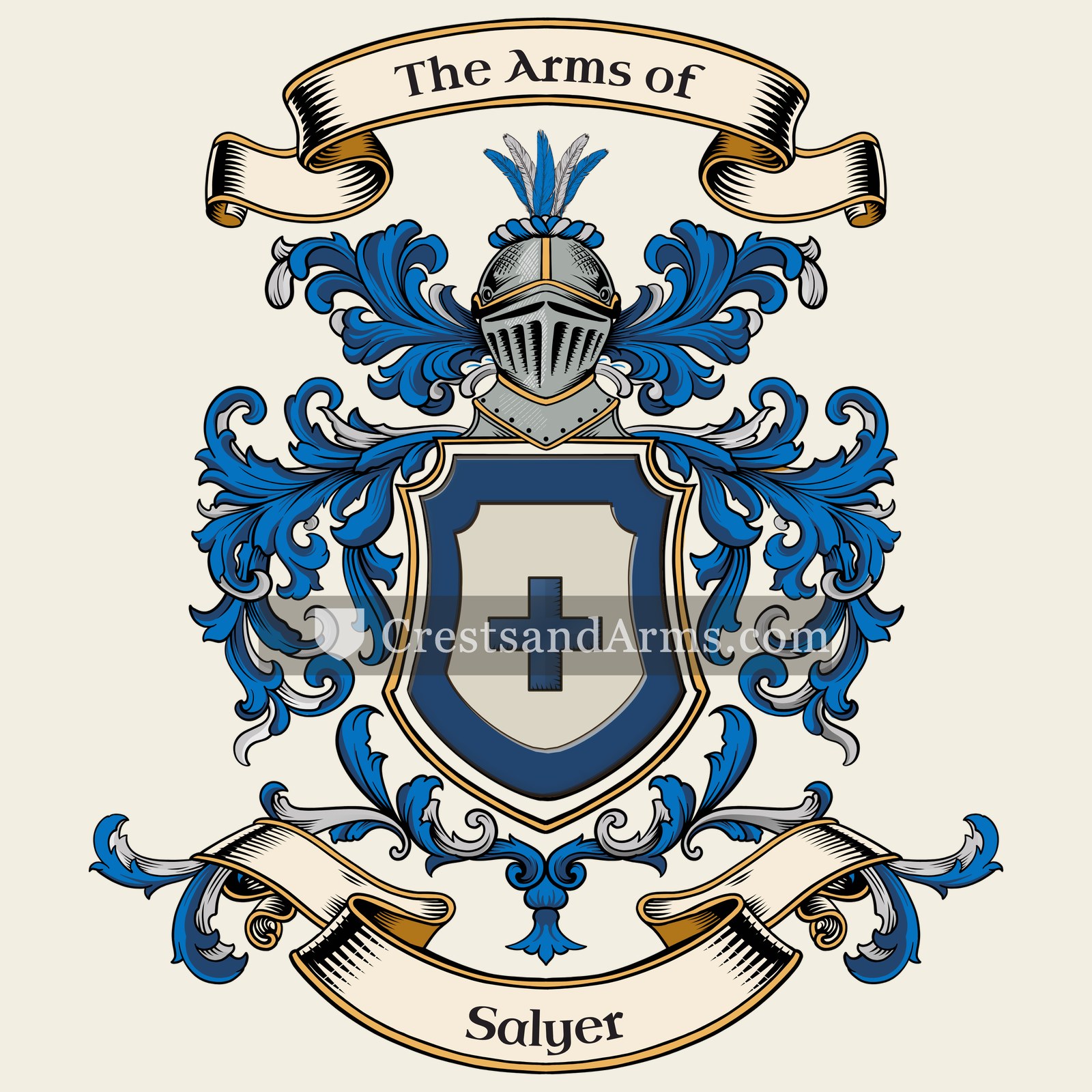 The Salyer coat of arms, drawn from the recorded blazon