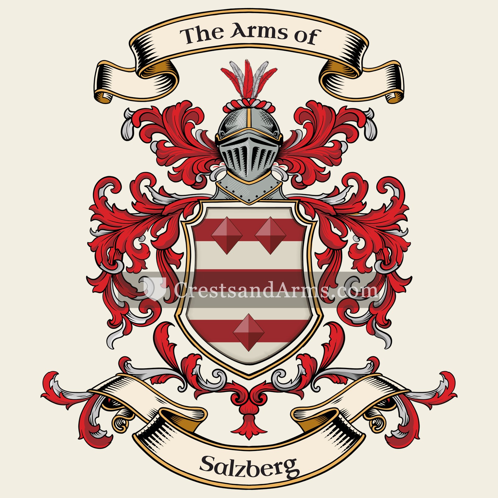 The Salzberg coat of arms, drawn from the recorded blazon
