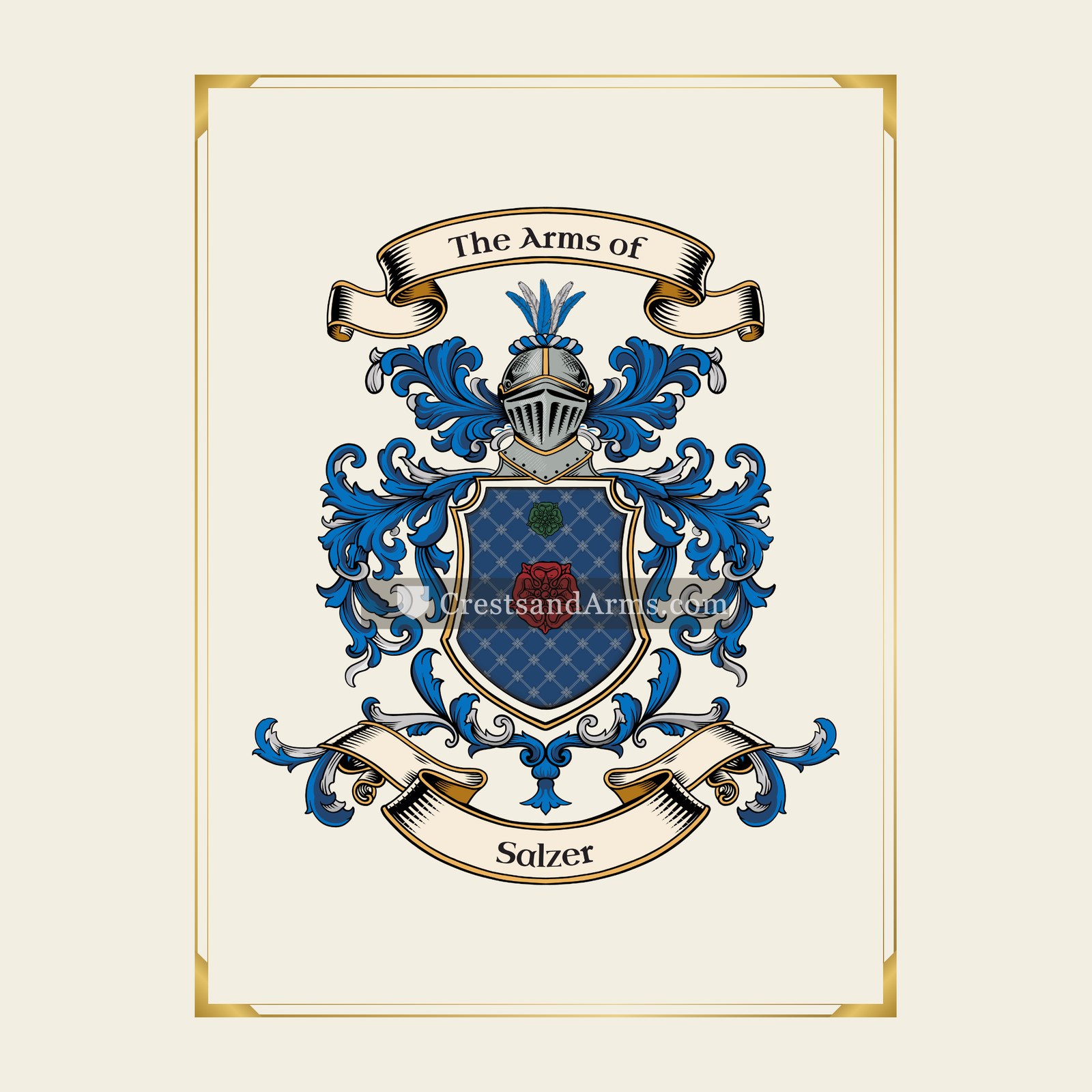 With gold border
