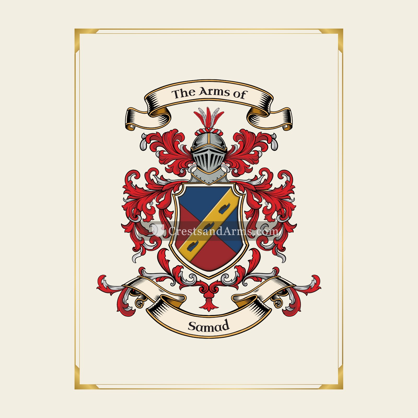 With gold border