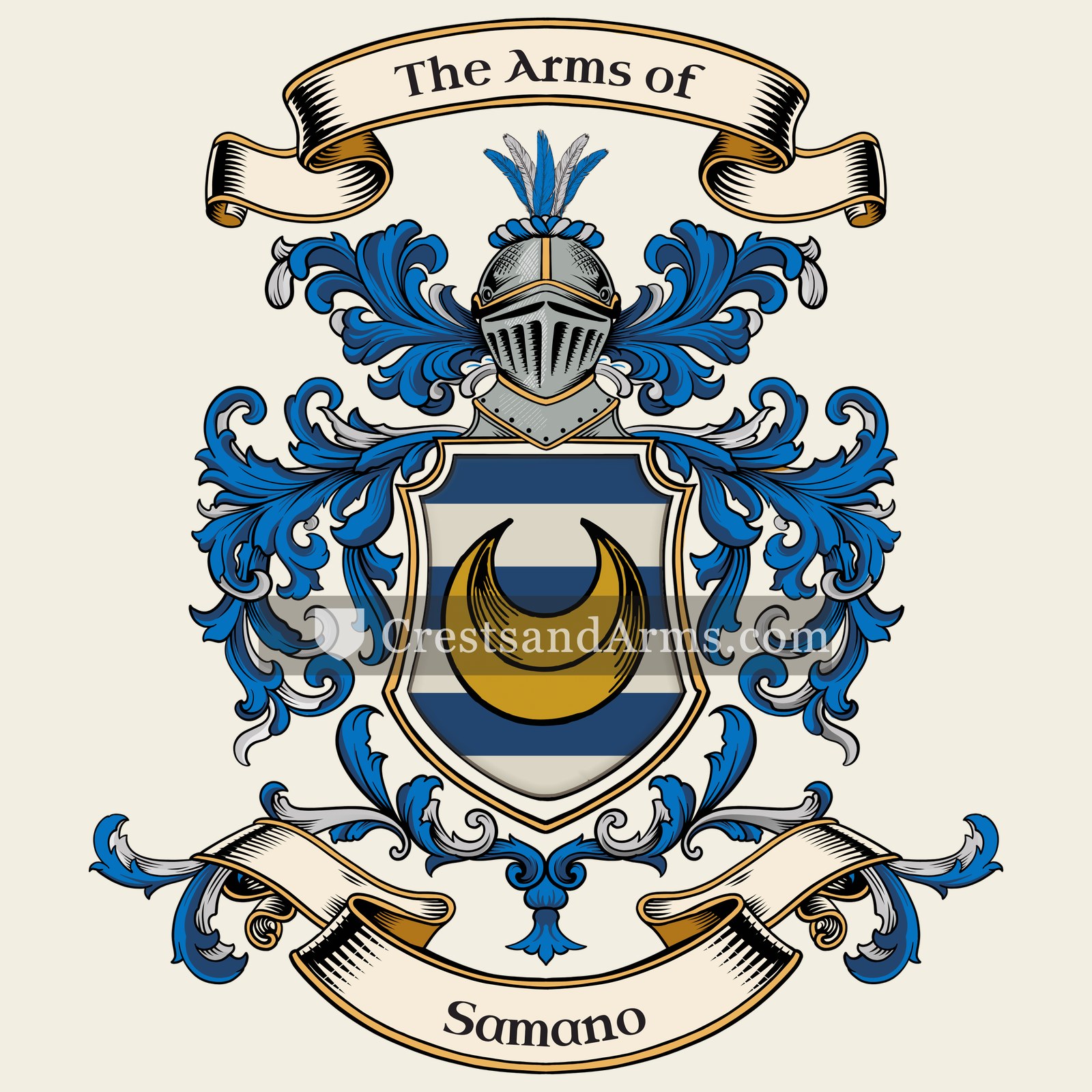The Samano coat of arms, drawn from the recorded blazon