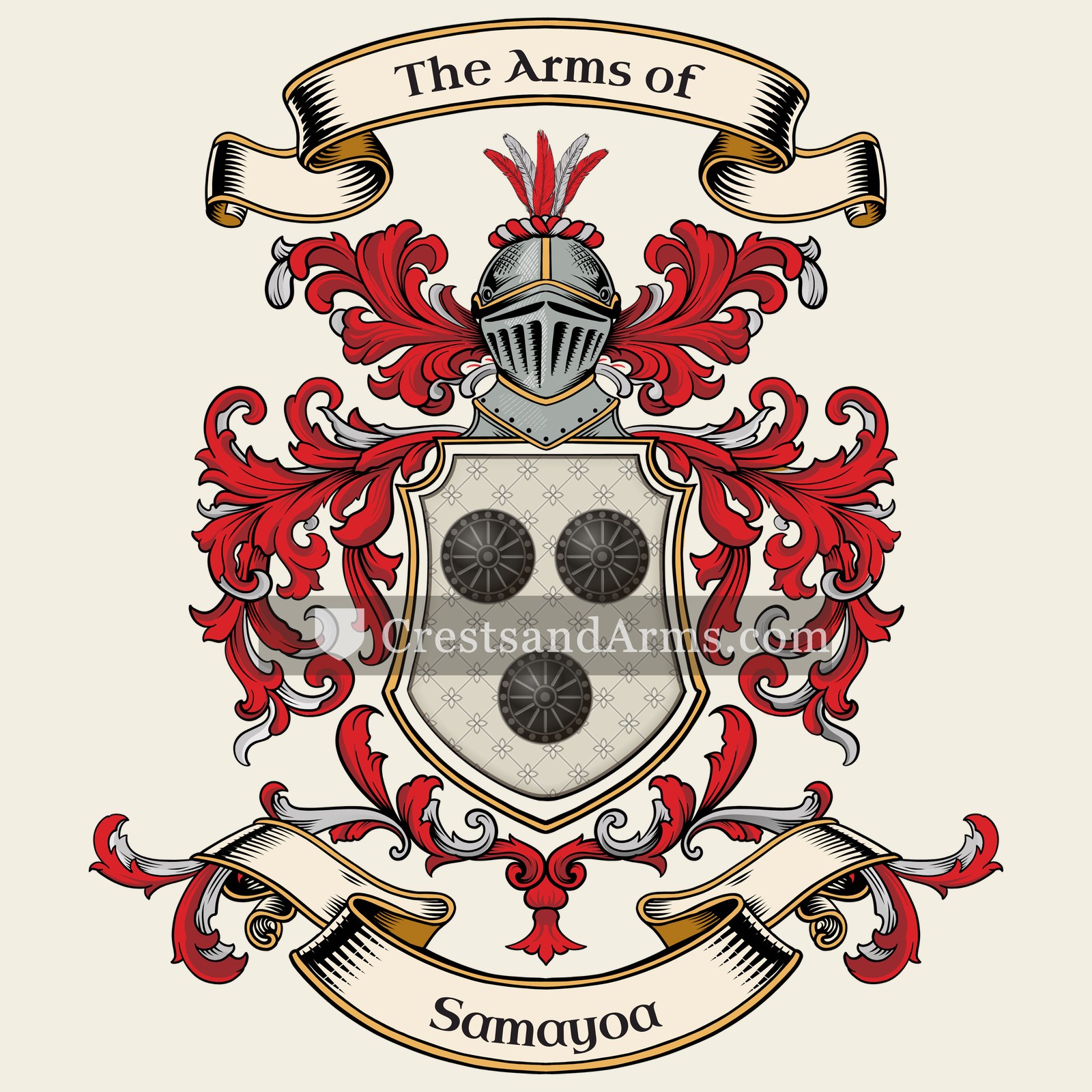 The Samayoa coat of arms, drawn from the recorded blazon