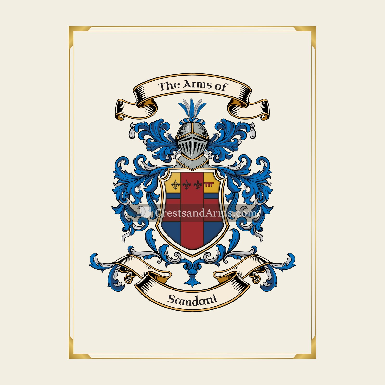 With gold border