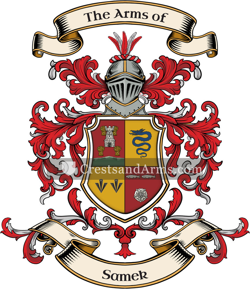 The Samek coat of arms, drawn from the recorded blazon
