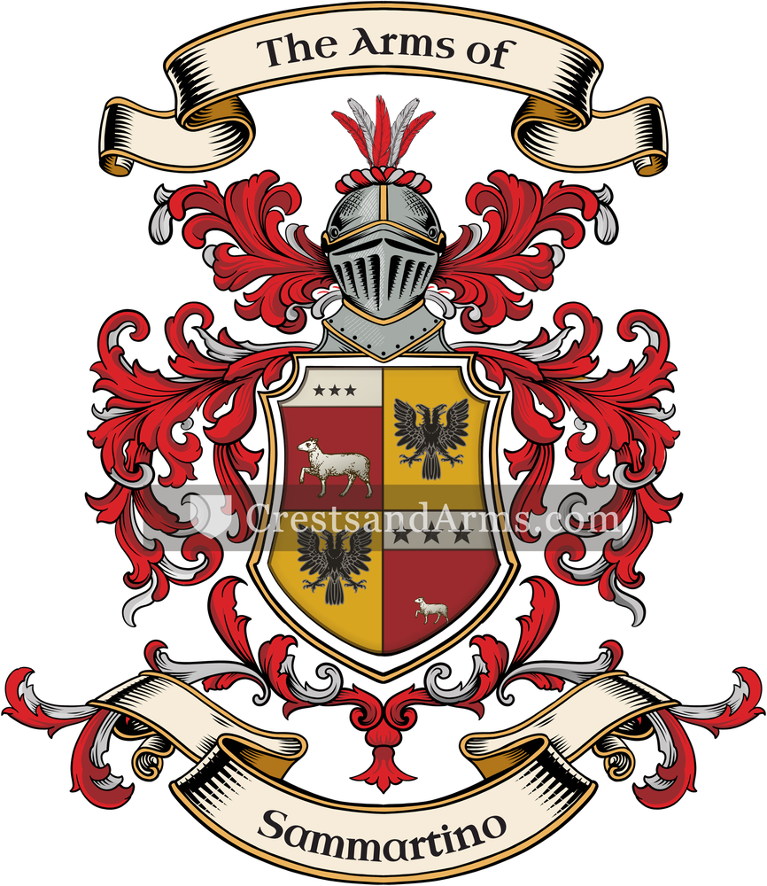 The Sammartino coat of arms, drawn from the recorded blazon
