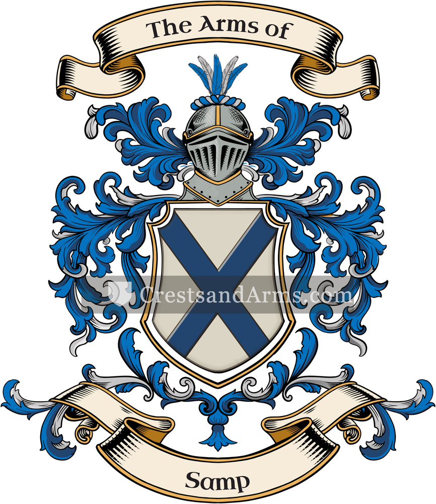 The Samp coat of arms, drawn from the recorded blazon