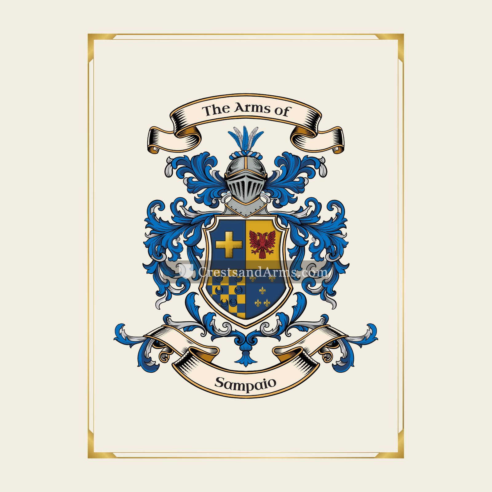 With gold border