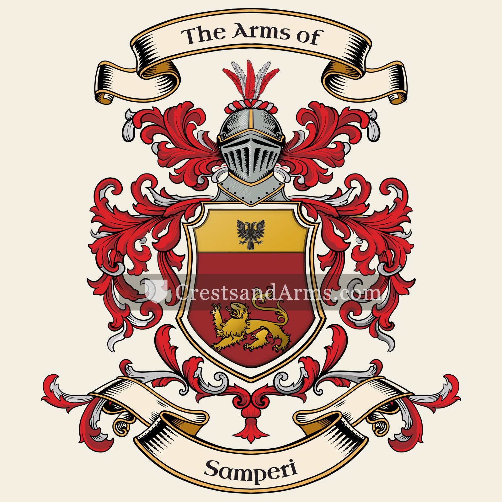 The Samperi coat of arms, drawn from the recorded blazon
